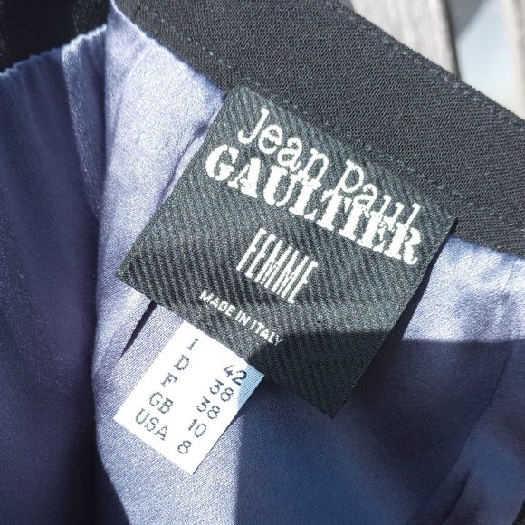 Jean Paul Gaultier Femme Black Wool Pencil Skirt 8
